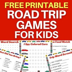 free printable road trip games for kids Games For The Car, Road Trip Car Games, Road Trip Activities For Kids, Road Trip Games For Kids, Car Road Trip, Printable Road Trip Games, Printable Road, Kids Word Search, Trip Games