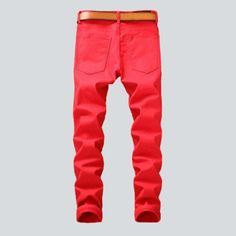 Discover a laid-back-ready masterpiece that is sure to become your go-to style statement for the 2023 Autumn season—our Embroidered Distressed Men's Red Jeans! Exuding aged charm and today's trend-setting fashion pulse. these slim-cut mid-waist jeans will make sure you make a bold statement wherever you go.Distinctive Features: Street Style: Showcase your streetwear-style credentials with this must-have item from our 2023 Autumn Collection. Embroidered: Step out in style with chic stitched detai Autumn Collection Fashion, Accessories Hairstyles, Ripped Men, Mid Waist Jeans, Red Jeans, Autumn Collection, 2023 Autumn, Jeans Online, Autumn Season