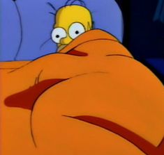 the simpsons is laying in bed with his eyes closed