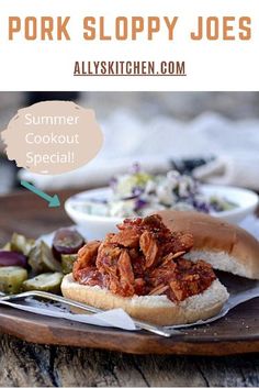 an image of pork sloppy joes on a plate