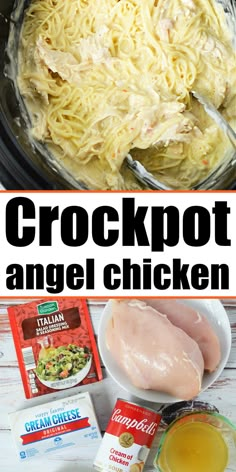 crockpot angell chicken recipe in an instant pot with ingredients to make it