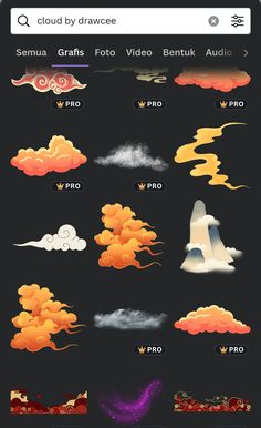 an iphone screen showing the different types of clouds