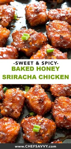 sweet and spicy baked honey sriraca chicken