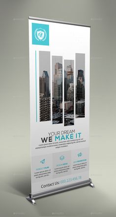 a roll up banner is shown with the words we make it