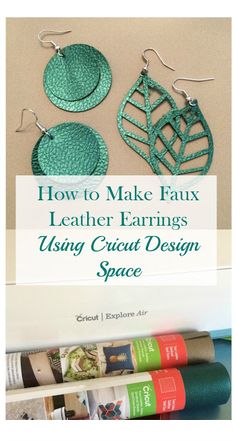 the book how to make faux leather earrings using crochet design space is shown