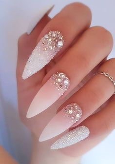 Nail Art Mariage, Fall Wedding Nails, Wedding Nail Art Design, Natural Nail Art, Wedding Nails For Bride, Wedding Nails Design, Ideas Nails