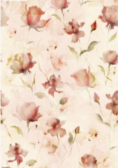 an abstract floral pattern with pink flowers on a light colored background is featured in this image