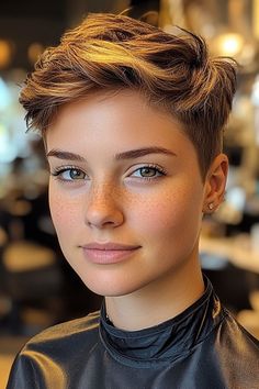 Girls Pixie Cut, Girls Pixie Haircut, Pixie Haircut Short, Wedding Color Schemes Spring, Hairstyle Short, Haircut Short, Golden Sunset, Short Haircuts For Women