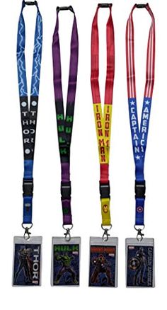 Marvel Superhero Lanyard 4-Pack Description: Calling all Marvel fans! Our Marvel Superhero Lanyard 4-Pack is here to save the day – one ID badge at a time. Whether you’re a profanity averse Captain America enthusiast or a gamma-powered Hulk aficionado, this bundle has you covered. Key Features: Four Heroic Designs: Each lanyard features a different iconic Marvel character: Captain America: Show your patriotism with Cap’s shield. Hulk: Let your inner rage out (but only when dealing with office paperwork). Thor: Channel the power of Mjölnir while holding your ID. Iron Man: Tony Stark-approved style for your daily adventures. Breakaway Safety Clip: Because even superheroes need safety precautions. ID Badge Holder: Fits IDs up to 2.5" x 3.75". Perfect for work, conventions, or secret missions. First Hulk, Capt America, Marvel Fashion, Avengers Costumes, Marvel Merchandise, The Incredible Hulk, Badge Lanyard, Document Holder, Incredible Hulk