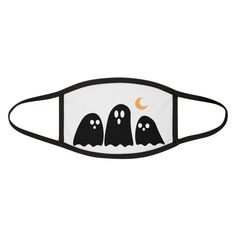 This Halloween Ghost Face Mask is cute and seasonal, perfect for adding a festive touch to your wardrobe. It is ideal for Halloween celebrations and anyone looking to add a fun element to their outfit. Product features - 100% Polyester exterior for durability - 100% Cotton interior for comfort - Vibrant colors with latest printing techniques - One size fits all - Black outer edge and earloops for a stylish finish Care instructions - Machine wash: cold (max 30C or 90F) - Do not bleach - Line dry - Do not iron - Do not dryclean Ghost Face Mask, Trick Or Treat Costume, Mask Cute, Ghost Faces, Face Coverings, Halloween Celebration, Fall Festival, Halloween Ghosts, All Black