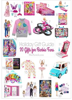 the holiday gift guide for barbie fans includes toys, gifts and other things to give