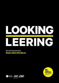 the cover of looking leering, which is written in yellow and black on a black background