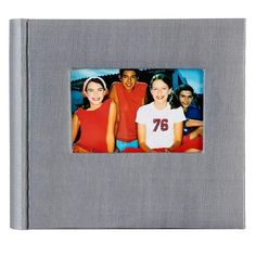 a book with an image of people in the front and back cover, on a white background