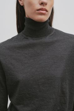 Eva Top in Cashmere $1,290 Turtleneck Top, Turtle Neck Top, Get Dressed, Cashmere, Turtle Neck, Grey