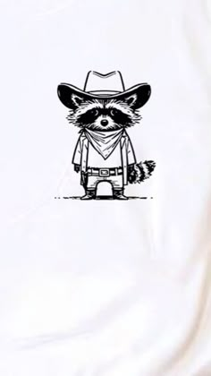 a raccoon wearing a cowboy hat and vest