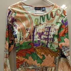 Sasha Collections New York. New With Tag. Size Medium And It's Very Colorful And Has Beads And Sequins. Aol Obey Hoodie, Rose Sleeve, White Long Sleeve Top, Popover Shirt, Ladies Top, Denim Button Down, Hippie Outfits, Plus Size Blouses, Y2k Fashion