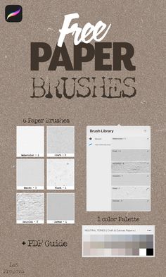 a book cover with the title free paper brushes