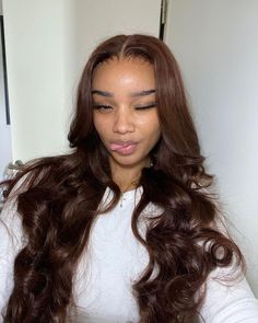 Cinnamon Brown Hair, Cinnamon Hair Colors, Cinnamon Hair, Brown Hair Inspo, Big Box Braids Hairstyles, Colored Curly Hair, Glueless Wig, Hairdos For Curly Hair