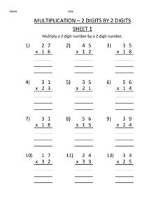 the worksheet for multiplying two digit numbers to make it easy and fun