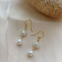 Teardrop Pearl Earrings 14K Gold Filled, Flower Earrings Wedding Jewellery, Dainty Pearl Drop Earrings, Mini Crystal Earrings Bridal Jewelry Pearl Drop Earrings Wedding, Jewellery Dainty, Teardrop Pearl Earrings, Pearl Earrings Handmade, Real Pearl Earrings, Freshwater Pearl Drop Earrings, Pearl Earrings Wedding, Freshwater Pearl Jewelry, Diy Earring