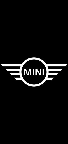 the mini logo is black and white with wings on it's front end, as well as an oval emblem