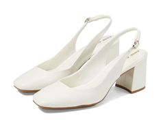 Anne Klein Lizette | Zappos.com White Kitten Heels With Single Toe Strap, White Kitten Heels With Ankle Strap, Classic White Heels With 4-inch Heel, White Kitten Heels For Workwear With 4-inch Heel, Anne Klein Shoes, White Heels, Anne Klein, Cute Shoes, Wedding Day