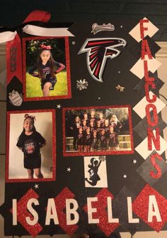 a collage of photos and pictures with the atlanta falcons logo on it is displayed