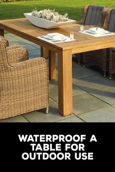 How to Waterproof a Table for Outdoor Use Wood Table Diy, Outdoor Table Tops, How To Waterproof Wood, Make A Table, Porous Materials, Backyard Party, Outdoor Party, Beautiful Table, Wooden Tables