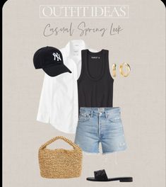 Outfit Ideas Vacation, Casual Spring Outfit, Crochet Spring, Looks Jeans, Spring Outfit Ideas, Spring Break Outfit, Look Short, Summer Capsule Wardrobe, Vacation Outfit