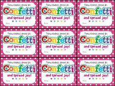 some pink and white polka dot labels with the word content on them, all in different colors