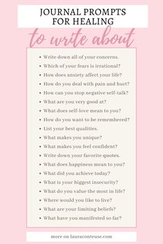 a pin for a blog post that talks about Journal Prompts for Healing to Write About Lifestyle Blog Post Ideas, Journal Prompts For Healing, Mental Health Journaling, Prompts For Healing, Journal Inspiration Writing, Blog Post Ideas