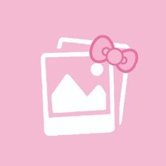 a pink hello kitty wallpaper with an image of a bow on it's head