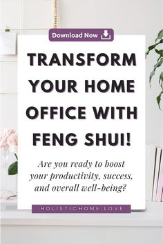 Feng Shui office Feng Shui Basics, Office Layout, Office Colors, Boost Productivity, L Shaped Desk, Energy Flow