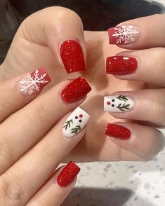 Christmas Gel Nails, Nails Homecoming, Christmas Nails Easy, Christmas Nails Acrylic, Winter Nail Art, Nails Pink, Homecoming Nails, New Year's Nails