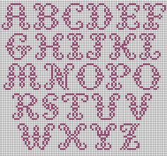 a cross stitch pattern with letters and numbers