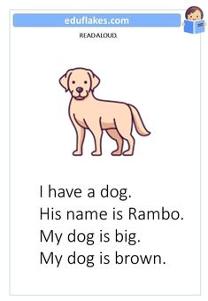 a dog with the words, i have a dog his name is rambo my dog is