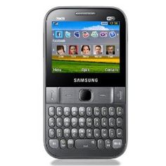 the samsung flip phone is black and has several pictures on it's display screen