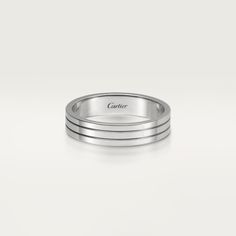 Cartier - Vendôme Louis Cartier Wedding Band - Ring Man White gold - Vendôme Louis Cartier Wedding Band, 18K white gold (750/1000). Width: 4.8 mm (for size 52). Please note that the carat weight, number of stones and product dimensions will vary based on the size of the creation you order. For detailed information please contact us. White Wedding Bands For Men, Cartier Ring For Men, Mens Silver Wedding Ring, Cartier Men Ring, Cartier Mens Wedding Band, Cartier Wedding Band, Grooms Ring, Wedding Rings Men, Men Wedding Rings