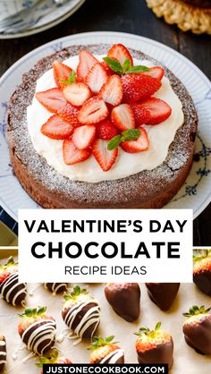 valentine's day chocolate recipe with strawberries on top