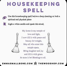 House Witchcraft, Home Blessing Spell, House Spell, Witchcraft Spells For Beginners, Hoodoo Spells, Spells For Beginners, Witch Rituals, Wiccan Magic, Magic Spell Book