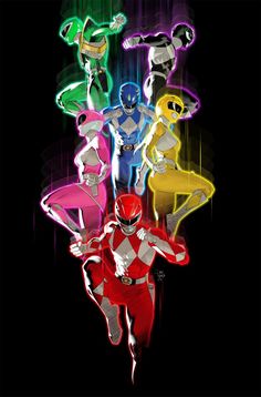 the power rangers are all in different colors