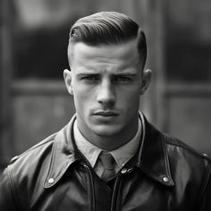 British Hairstyle, 1940s Mens Hairstyles, 1950s Mens Hairstyles, Vintage Hairstyles For Men, Old School Haircuts, Hairstyle 1940, Military Haircuts Men, Gentleman Haircut