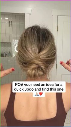 Need a quick and easy, on the go, updo? Ive got you! This loe bun updo is perfect for any occasion! 
-
#lowbunhairstyles #lowbun #updo #updotutorial #updostyles #updohair #updosforthinhair #updohairstylesforweddings #weddinghairstylesupdo #weddinghairstylesforlonghair #longhairstyle #finehairstyles #weddingguestdresssummer Very Easy Updos, Up Do For Greasy Hair, Updo On Yourself, Short Hair Easy Bun, Quick And Easy Buns For Long Hair, Med Length Hair Updos Simple, Hair Up Ideas For Medium Hair, Casual Work Updo, Quick Work Updos