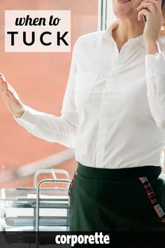 How To Tuck In Shirt Women Work, How To Tuck In A Blouse, Office Blouses For Women Work Outfits, Tucked In Shirt Outfit, White Work Blouse, Womens Work Shirt, How To Wear Shirt, High Waisted Slacks, White Slacks