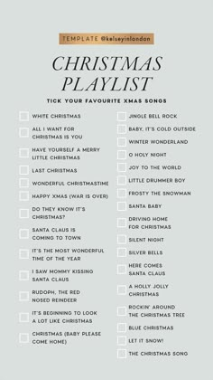 the christmas playlist is shown in this image