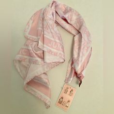 Brand New With Tags. Note: There Is A Handwritten Gift Note On The Back Of The Tag.However This Is Brand New And Unused Edge Scarf, Pink Silk, Square Scarf, Woman Colour, New Woman, Juicy Couture, Scarf Wrap, Scarf Accessory, Womens Sizes