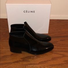 Black Celine Bootie Slipper In Black Size 39. Worn Once Around The House. Too Big For Me, Cleaning Out My Closet For The New Year. Celine Jacno Boots, Celine Patapans Boots, Celine Shoes, Bootie, Bootie Boots, The House, Ankle Boot, Ankle Boots, Slippers