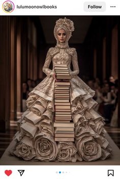 Themed Dresses, Sharing Books, Home Screen Wallpaper Hd, Camp Fashion, Book Dress, Paper Dress, Fantasy Photography, Fantasy Book