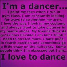 i'm a dancer poem on purple background