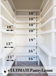 the ultimate pantry layout is shown with measurements for each room in the house and how to measure it